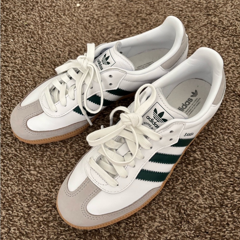 Adidas Samba OG White and Green Sneakers